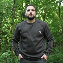 Sweat brod&eacute; sanglier vert