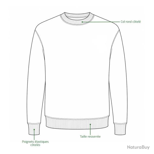Sweat brod� sanglier vert
