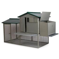Grand poulailler m&eacute;tal galvanis&eacute; 3/4 poules 200X80X120 cm