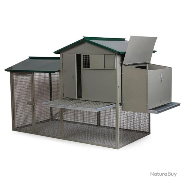 Grand poulailler mtal galvanis 3/4 poules 200X80X120 cm
