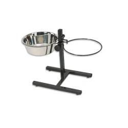 Mangeoire chien sur pied r&eacute;glable 43 cm + 2 gamelles 2800 ml