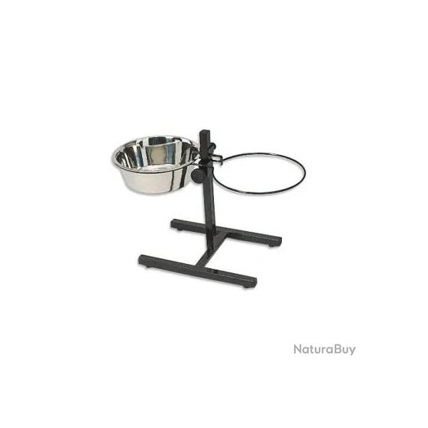 Mangeoire chien sur pied r�glable 43 cm + 2 gamelles 2800 ml