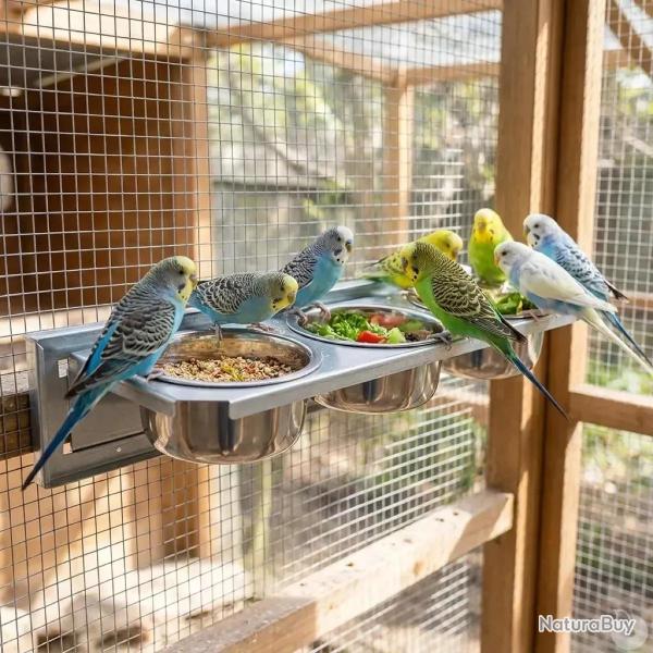 Mangeoire � plateau tournant pour oiseaux 3 bols