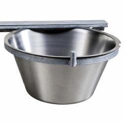Mangeoire professionnelle double pour chenil acier galvanis&eacute; 2 X 2,5L