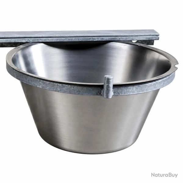 Mangeoire professionnelle double pour chenil acier galvanis� 2 X 2,5L