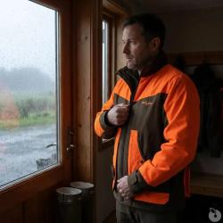 Veste Treeland Ouverture d&eacute;perlante orange marron &agrave; 3XL