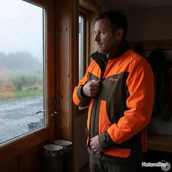 Veste Treeland Ouverture d�perlante orange marron � 3XL