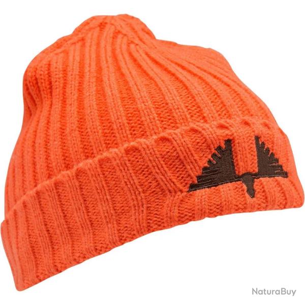 Bonnet Ultra brod� laine acrylique orange n�on taille unique