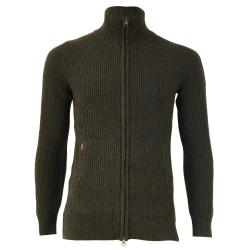 Gilet femme Shirley col montant laine vert loden &agrave; 3XL