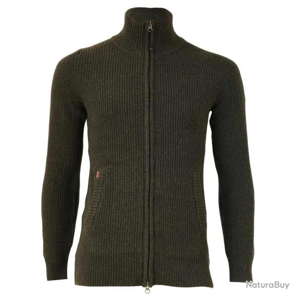 Gilet femme Shirley col montant laine vert loden � 3XL