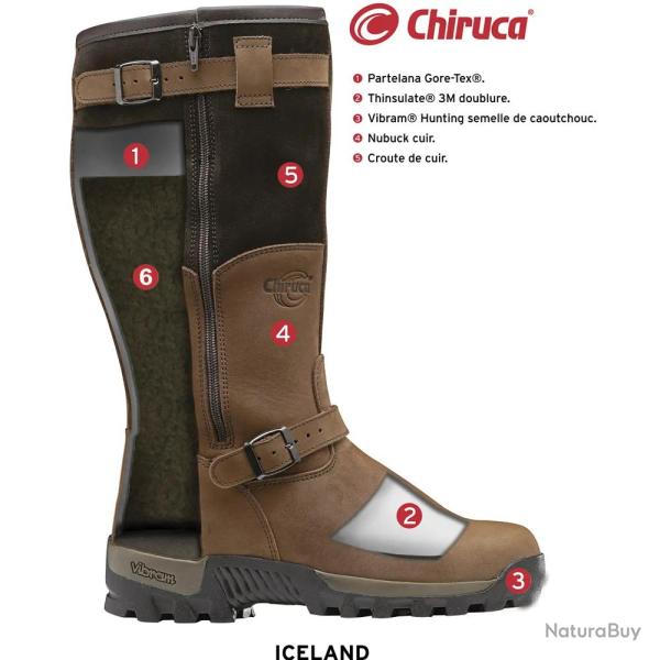 Bottes chasse Iceland Gore Tex cuir marron fourr�e