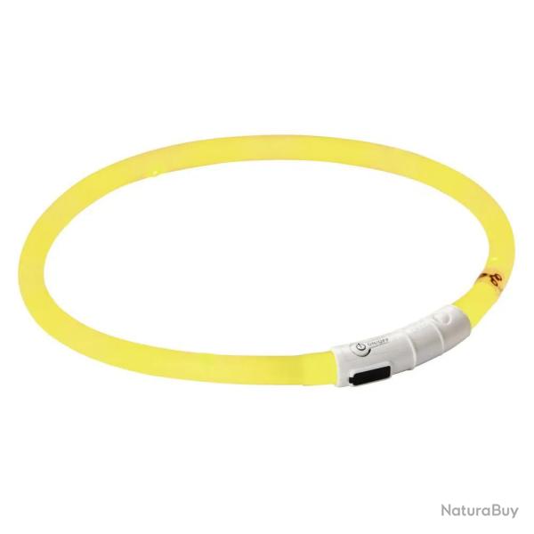 Collier pour chien  LED rechargeable USB Jaune