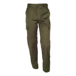 Pantalon homme Basic kaki en polycoton avec renforts aux genoux