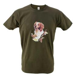 T shirt Bartavel kaki motif &eacute;pagneul coton 190 g m&sup2;