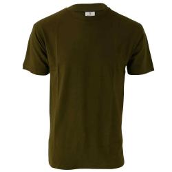 T shirt manches courtes coupe droite 100 coton kaki S &agrave; 3XL