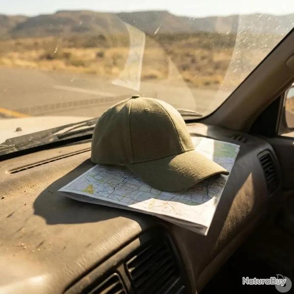 Casquette visi�re rigide velcro coton verte taille unique