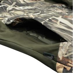 Blouson chasse softshell 4 poches polyester camo kaki S &agrave; 3XL