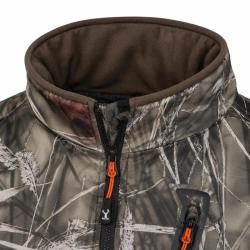 Blouson chasse softshell 4 poches polyester camo kaki S &agrave; 3XL