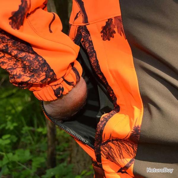 Veste de chasse softshell SL TEX orange camo