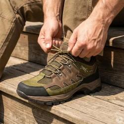 Chaussures Mir toile et cuir cro&ucirc;t&eacute; Marron et Kaki &agrave; 46