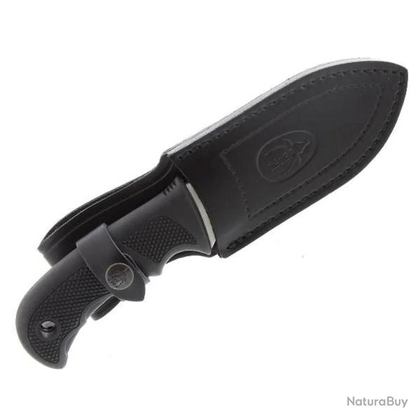 Couteau  dpecer Bisonte manche gomme noir lame acier inox 11cm