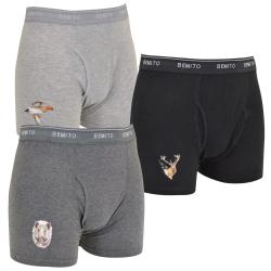 Lot 3 Boxers canard cerf sanglier &eacute;lastique coton doubl&eacute; M &agrave; 3XL