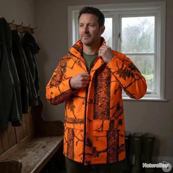 Veste de pluie Treeland �tanche camo orange blaze M � 4XL