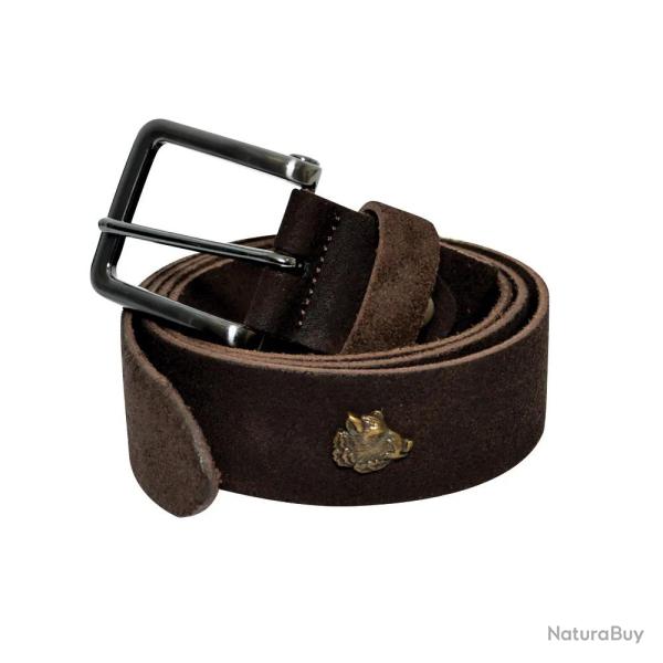Ceinturon cuir marron avec sanglier d�coratif
