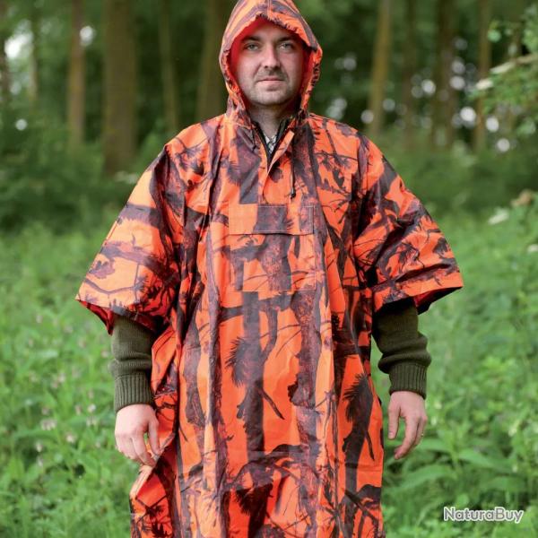 Poncho impermable polyester enduit 3 couleurs taille unique Kaki