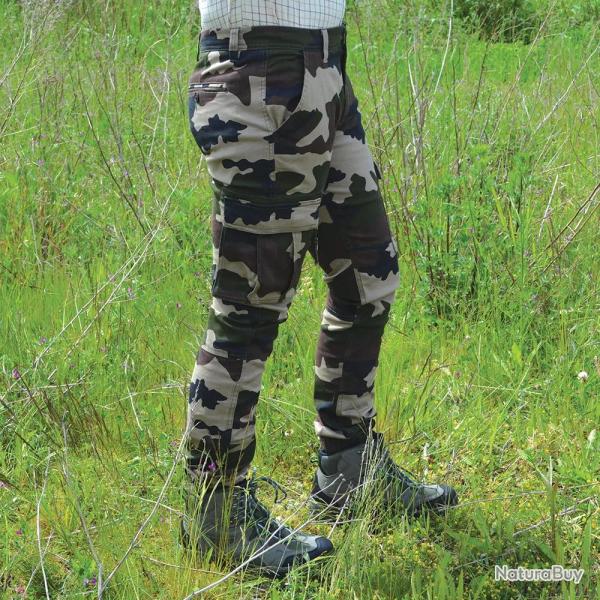 Pantalon de chasse F2 7 poches coton camo CE 40 � 64