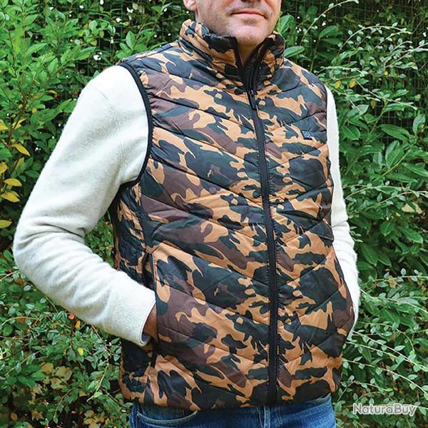 Gilet chauffant fibre polyester et carbone camo CE � 3XL