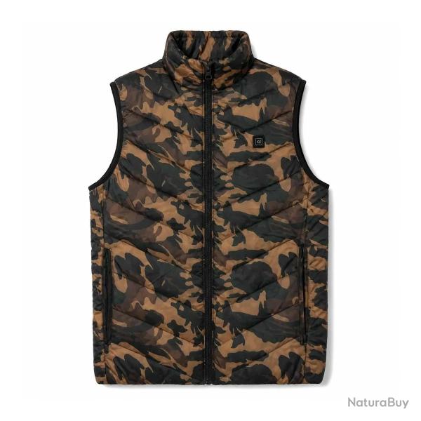 Gilet chauffant fibre polyester et carbone camo CE � 3XL