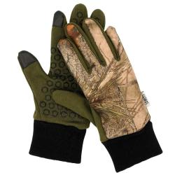 Gants anti-glisse d&eacute;perlant polyester camo forest kaki 8 et 9 Taille 8
