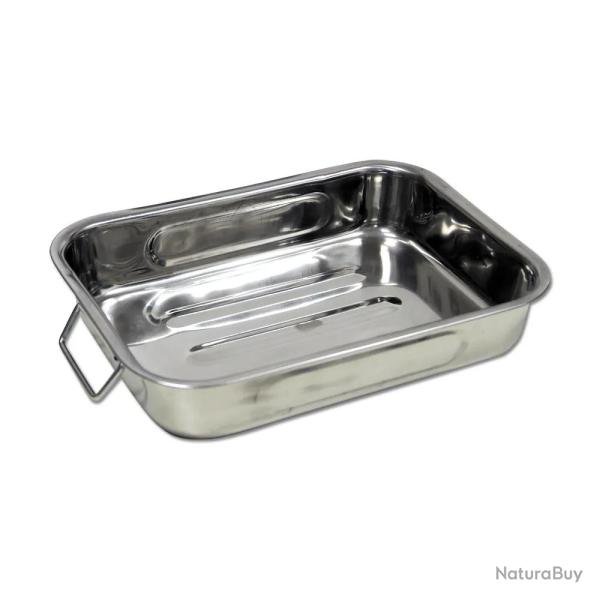 Plat � four acier inoxydable multi services 35 x 26 cm
