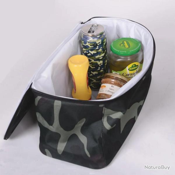 Sac camo 3 compartiments + sac isotherme amovible 55x45x23-30cm