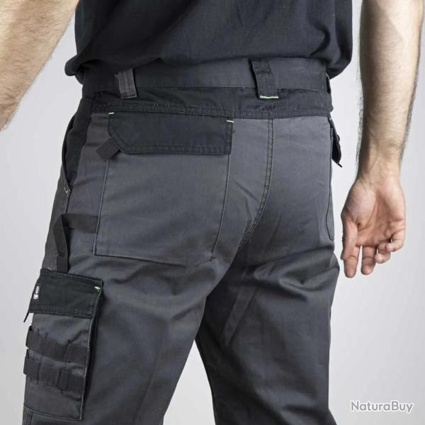 Bermuda de travail 4 poches polyester coton gris noir 38 � 52