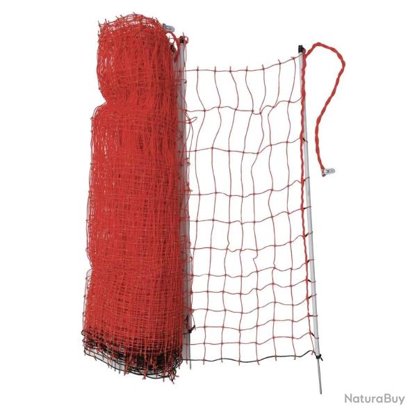 Filet enclos electrifiable volaille orange hauteur 110 cm longueur 25 m
