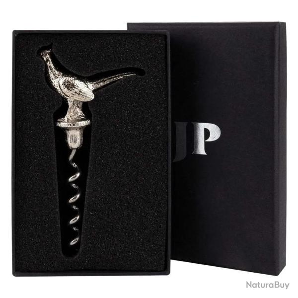 Tire-bouchon faisan en mtal argent 11cm 100g