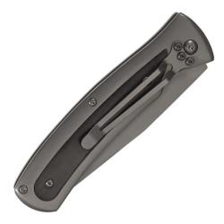 Couteau Titane lame acier 420 noire manche acier inox 11,5cm