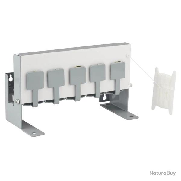 Cible mtallique avec tirette modle Biathlon acier 5 trous