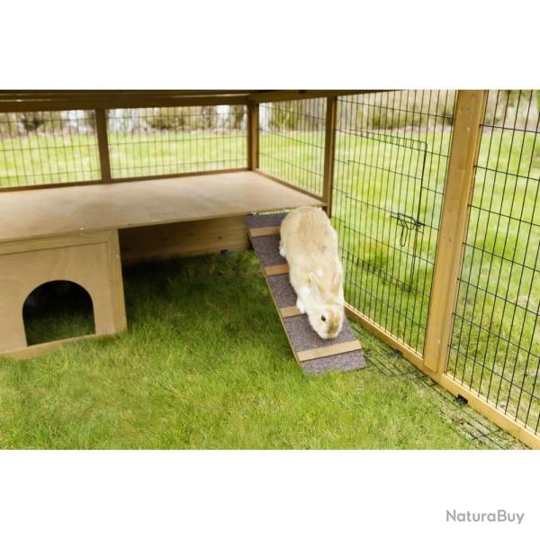 Parc extrieur en pin pour petits animaux avec abri