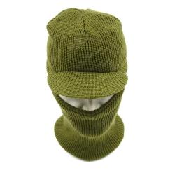 Passe-montagne acrylique vert taille unique