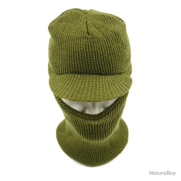 Passe-montagne acrylique vert taille unique