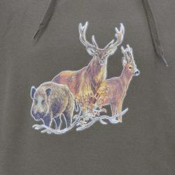 Sweat &agrave; capuche kaki grands animaux Bartavel&reg;