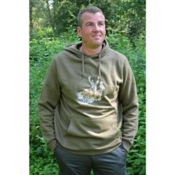Sweat &agrave; capuche kaki grands animaux Bartavel&reg;