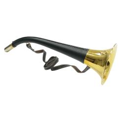 Corne d'appel laiton pavillon 50 cm gain&eacute;e Cuir