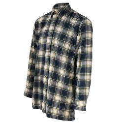 Chemise &agrave; carreaux Dolty flanelle coton bleu beige &agrave; 4XL