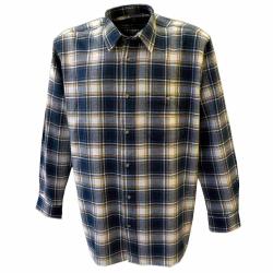 Chemise &agrave; carreaux Dolty flanelle coton bleu beige &agrave; 4XL
