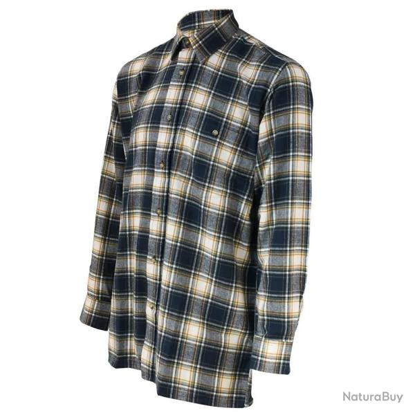 Chemise � carreaux Dolty flanelle coton bleu beige � 4XL