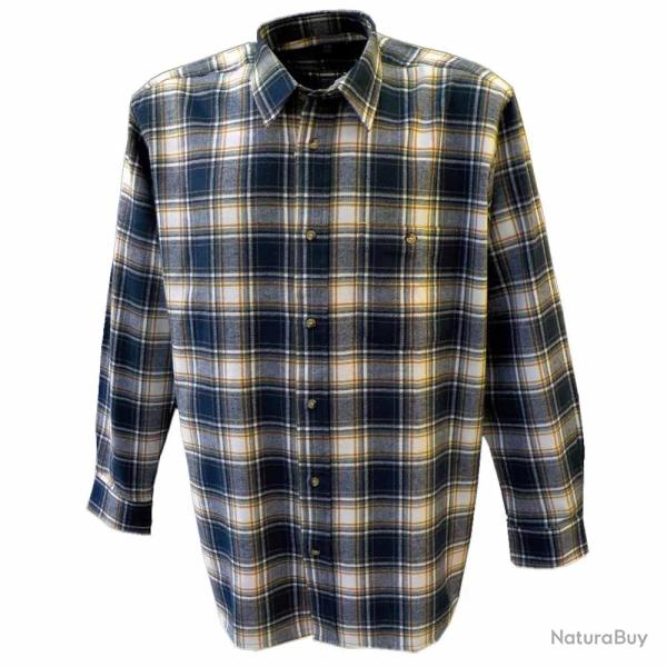 Chemise � carreaux Dolty flanelle coton bleu beige � 4XL